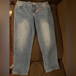 Chico’s so slim ankle length sparkly jeans